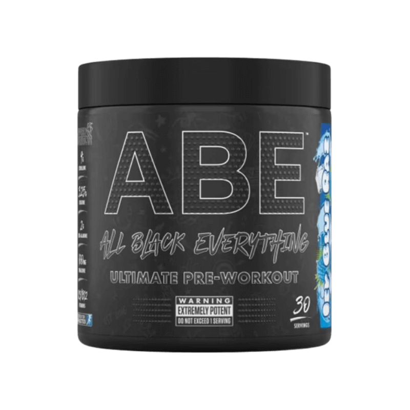 Pot ABE All Black Everything Pre-Workout Applied Nutrition saveur Blue Razz, 30 doses