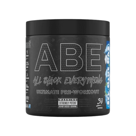 Pot ABE All Black Everything Pre-Workout Applied Nutrition saveur Blue Razz, 30 doses
