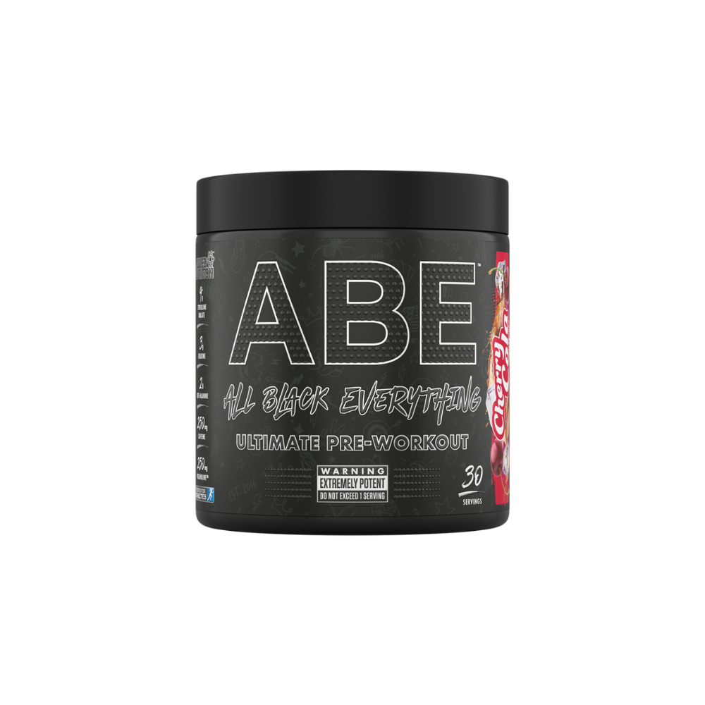Pot ABE All Black Everything Pre-Workout Applied Nutrition saveur Cherry Cola, 30 doses
