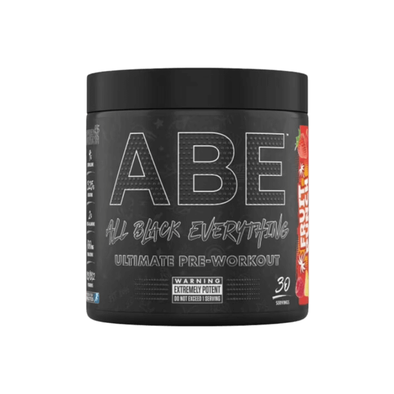 Pot ABE Pre-Workout Applied Nutrition saveur Fruit Punch, booster extrême 30 doses