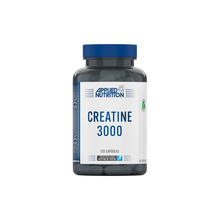 Pot de Applied Nutrition Creatine 3000, 120 capsules, formule végétale adaptée aux sportifs