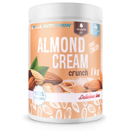Pot de beurre d’amandes croustillant Allnutrition Almond Cream Crunch 1 kg, 100% amandes sans huile de palme ni sucres ajoutés