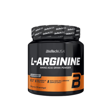 Pot BioTech USA L-Arginine 300g, acide aminé en poudre saveur neutre, précurseur oxyde nitrique, 75 portions