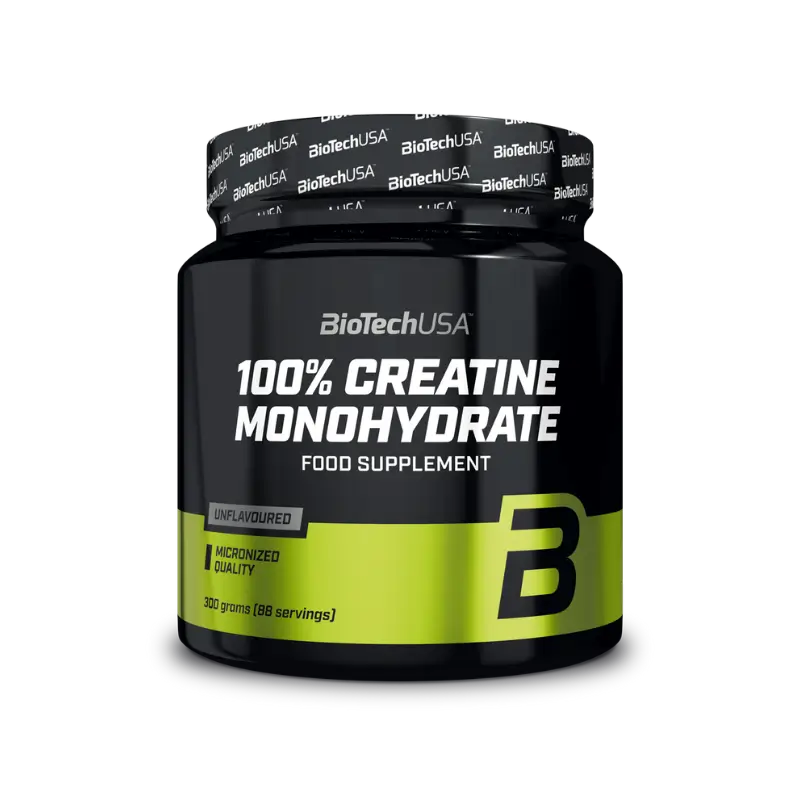 Pot de BioTechUSA 100% Creatine Monohydrate, poudre micronisée 300g, 88 doses
