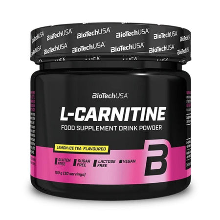 BiotechUSA L-Carnitine poudre saveur thé glacé citron 150g 30 servings vegan sans gluten - Dragon Nutrition