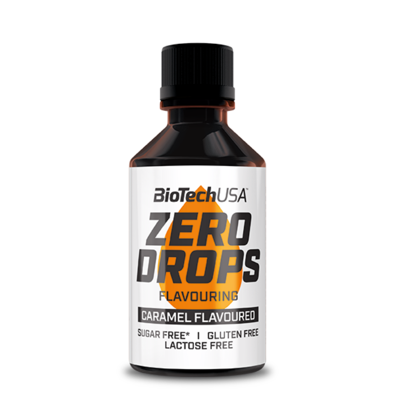 BioTechUSA Zero Drops Saveur Caramel - Arôme liquide sans sucre sans gluten sans lactose