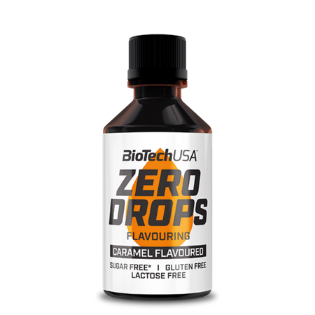 BioTechUSA Zero Drops Saveur Caramel - Arôme liquide sans sucre sans gluten sans lactose