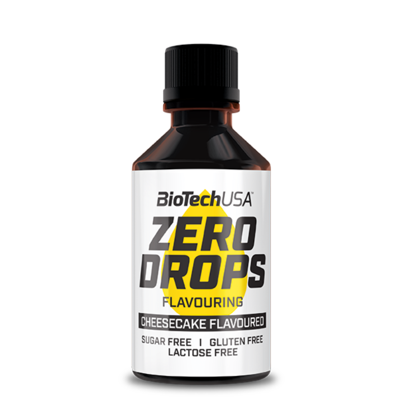BioTechUSA Zero Drops Saveur Cheesecake - Arôme liquide sans sucre sans gluten sans lactose