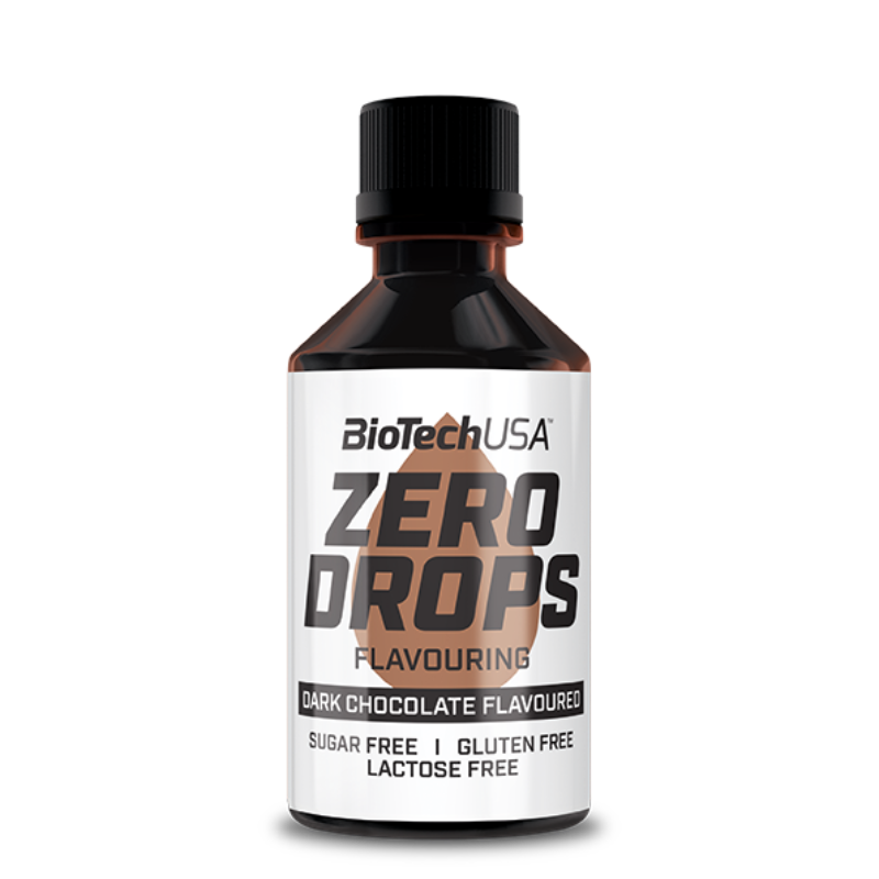BioTechUSA Zero Drops Saveur Chocolat Noir - Arôme liquide sans sucre sans gluten sans lactose