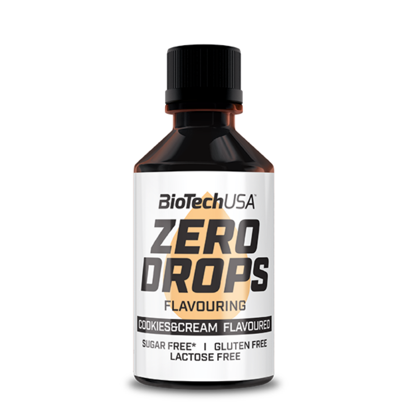 BioTechUSA Zero Drops Saveur Cookies & Cream - Arôme liquide sans sucre sans gluten sans lactose