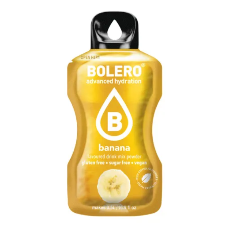Bolero Advanced Hydration Saveur Banane - Boisson en poudre sans sucre sans gluten vegan 0,5L - Stevia