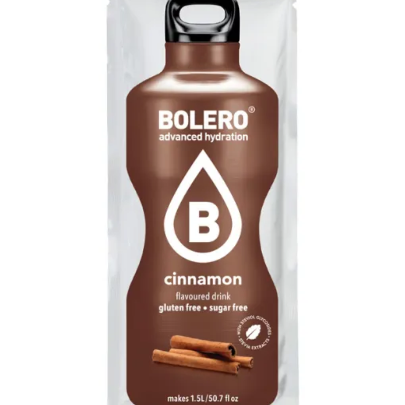 Bolero Advanced Hydration Saveur Cannelle - Boisson en poudre sans sucre sans gluten 1,5L - Stevia