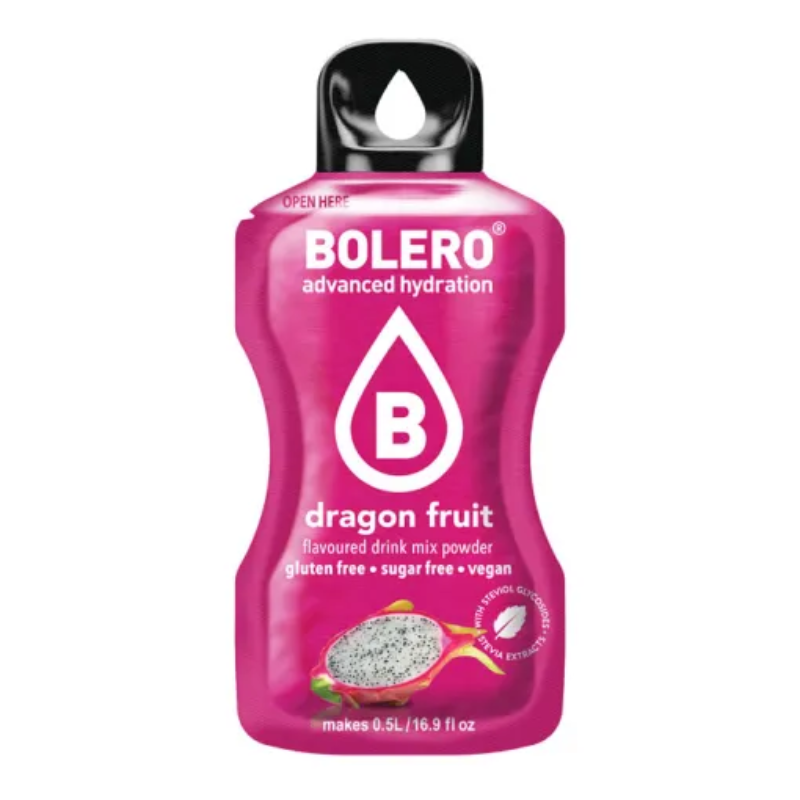 Bolero Advanced Hydration Saveur Fruit du Dragon - Boisson en poudre sans sucre sans gluten vegan 0,5L - Stevia
