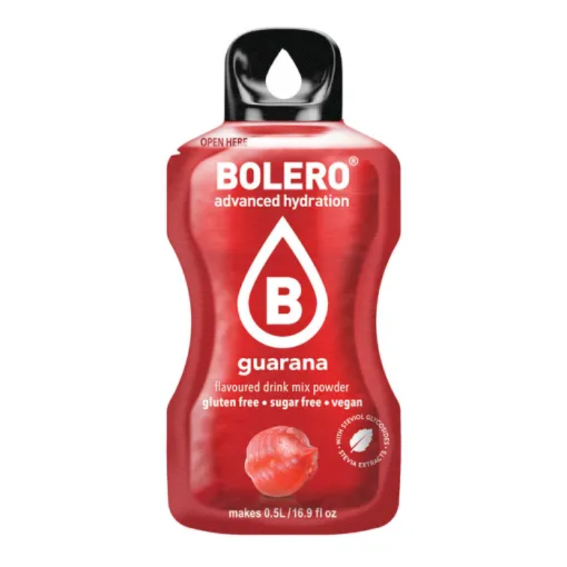 Bolero Advanced Hydration Saveur Guarana - Boisson en poudre sans sucre sans gluten vegan 0,5L - Stevia