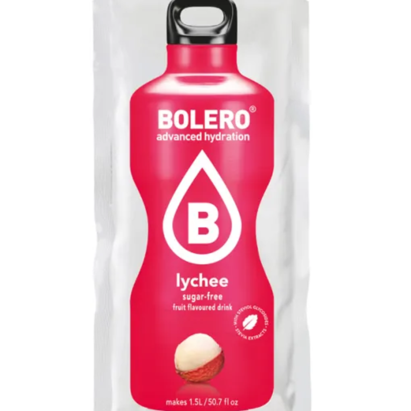 Bolero Advanced Hydration Saveur Litchi - Boisson en poudre sans sucre 1,5L - Stevia