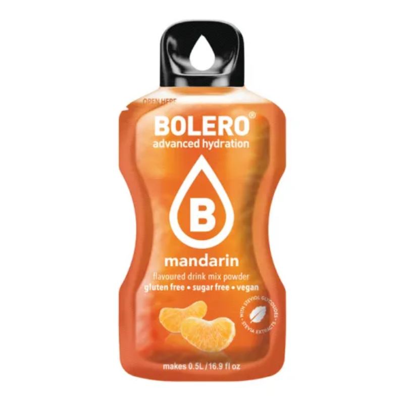 Bolero Advanced Hydration Saveur Mandarine - Boisson en poudre sans sucre sans gluten vegan 0,5L - Stevia