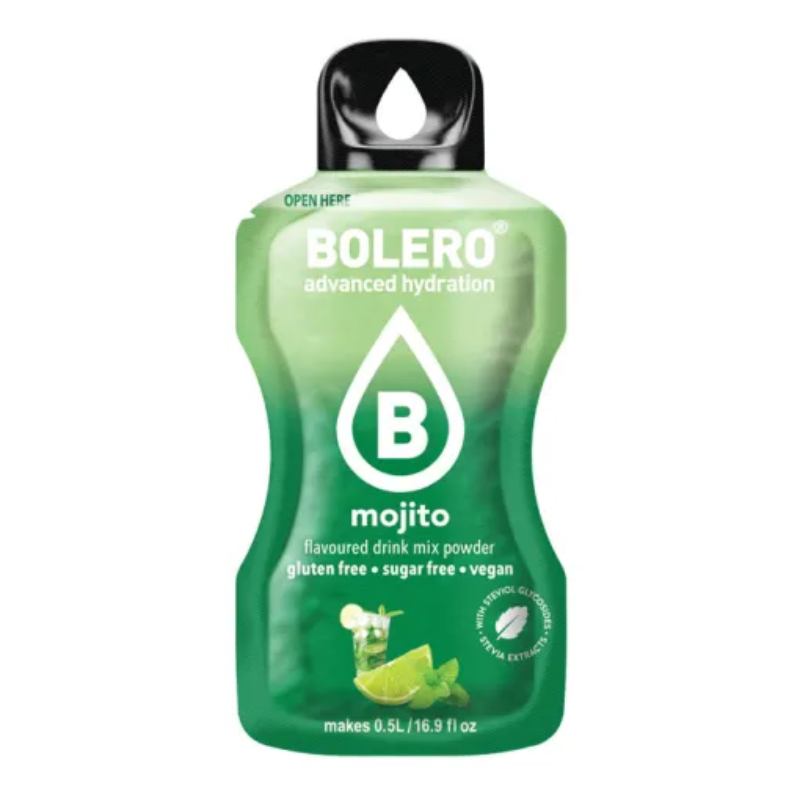 Bolero Advanced Hydration Saveur Mojito - Boisson en poudre sans sucre sans gluten vegan 0,5L - Stevia