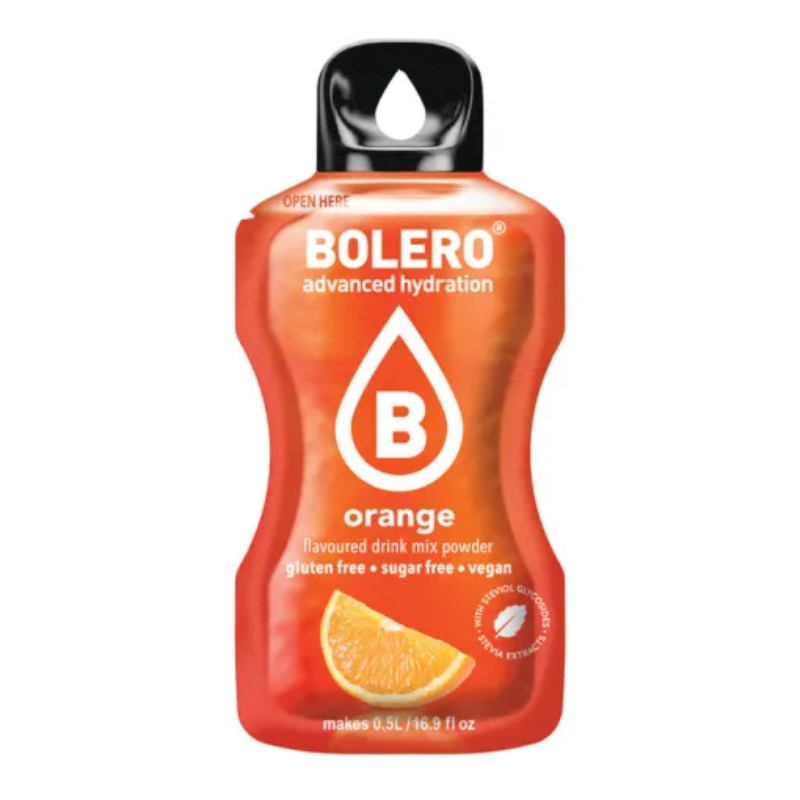 Bolero Advanced Hydration Saveur Orange - Boisson en poudre sans sucre sans gluten vegan 0,5L - Stevia