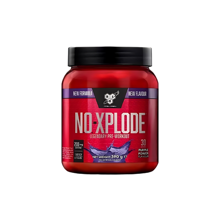 Pot BSN NO Xplode pre-workout saveur Purple Power, 390g, formule légendaire avant entraînement