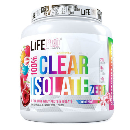 Clear Isolate Zero Life Pro Nutrition 800g - Protéine isolate Cherrypop cerise bonbon 20g protéines 0% sucre | Dragon Nutrition
