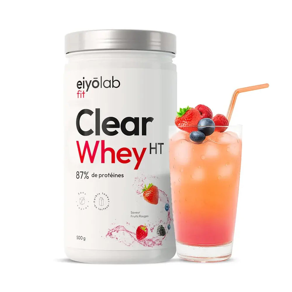 Clear Whey HT Eiyolab Fit saveur fruits rouges 500g riche en protéines
