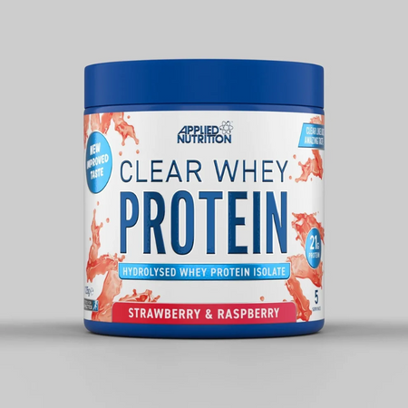 Pot Clear Whey Protein Applied Nutrition hydrolysat 125g goût fraise & framboise, nouvelle formule goût amélioré