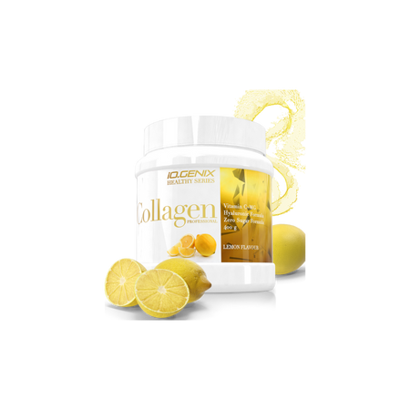 Pot Collagen Professional IO Genix 400g goût citron, complément articulaire à base de collagène hydrolysé, magnésium, vitamine C et acide hyaluronique