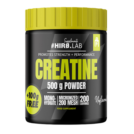 Complément alimentaire de créatine de Hiro.Lab, micronisée pour une meilleure absorption et performance.