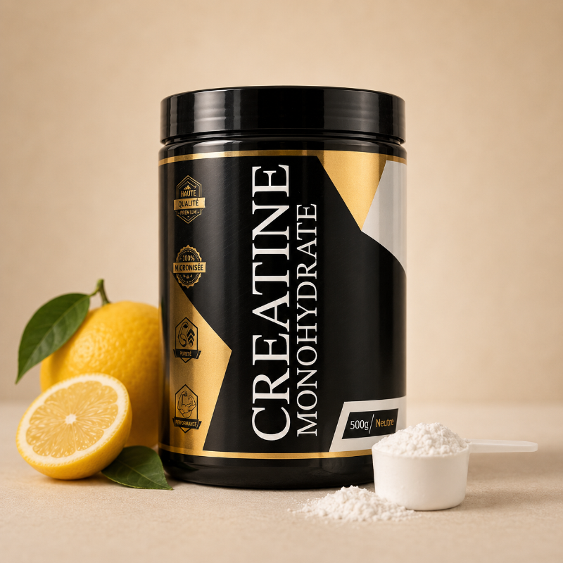 Créatine Monohydrate micronisée premium haute qualité neutre 500g pure performance - Dragon Nutrition