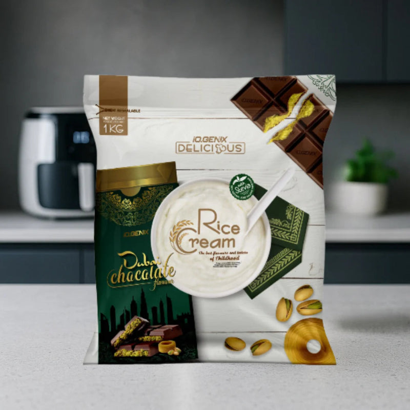 Crème de riz Dubai Chocolate iO.Genix 1kg - Saveur chocolat pistache | Dragon Nutrition