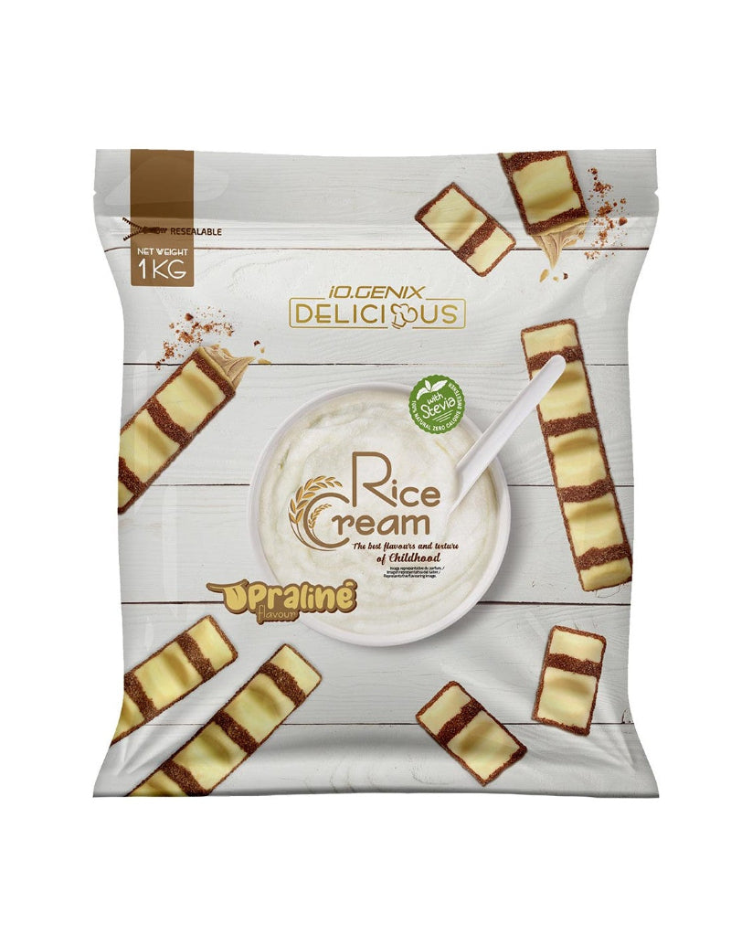 Crème de riz Praliné iO.Genix 1kg - Saveur praliné à la stévia | Dragon Nutrition

