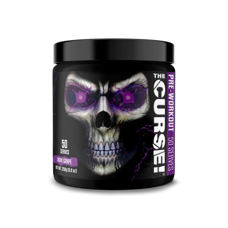 Pot The Curse Pre-Workout saveur Dark Grape, 50 doses, booster énergie musculaire intense