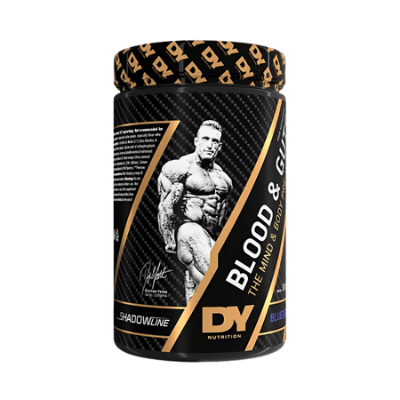 Pot DY Nutrition Blood & Guts Pre-Workout Dorian Yates saveur Blueberry, booster musculation emblématique