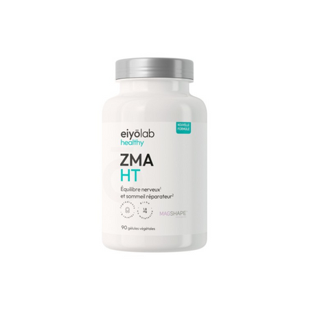 Pot Eiyolab ZMA HT 90 gélules végétales, complexe magnésium zinc vitamine B6 et mélatonine pour l’équilibre nerveux et le sommeil réparateur