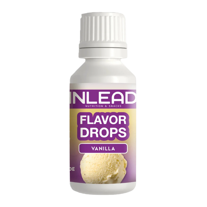 Flacon Inlead Flavor Drops 30ml goût Vanilla, gouttes aromatisantes sans sucre ni matières grasses pour parfumer crèmes, smoothies et shakers protéinés