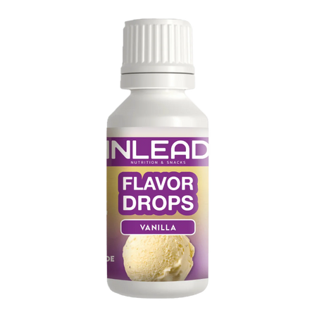 Flacon Inlead Flavor Drops 30ml goût Vanilla, gouttes aromatisantes sans sucre ni matières grasses pour parfumer crèmes, smoothies et shakers protéinés