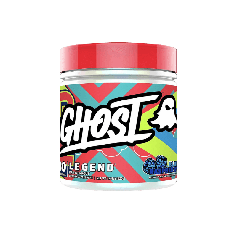 Pot Ghost Legend pre-workout saveur Blue Raspberry, 30 doses, complément avant entraînement
