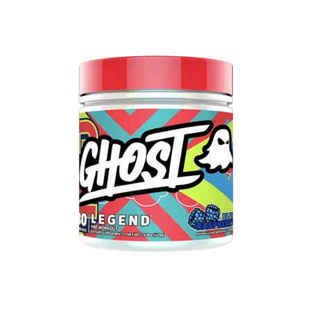 Pot Ghost Legend pre-workout saveur Blue Raspberry, 30 doses, complément avant entraînement