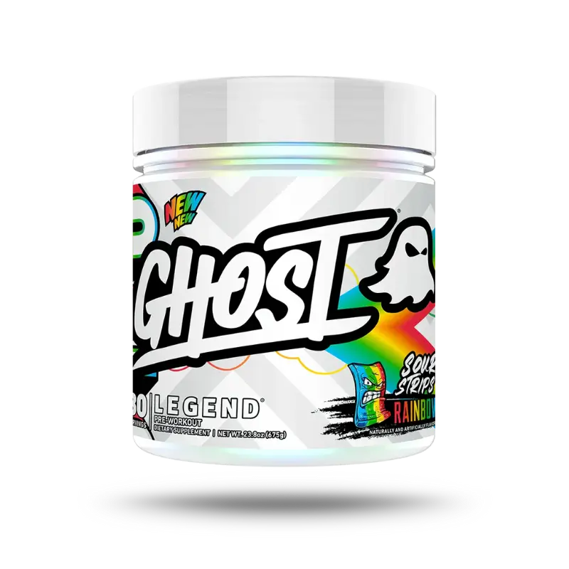 Pot Ghost Legend pre-workout édition Rainbow Sour Strips, 30 servings, booster énergie et congestion