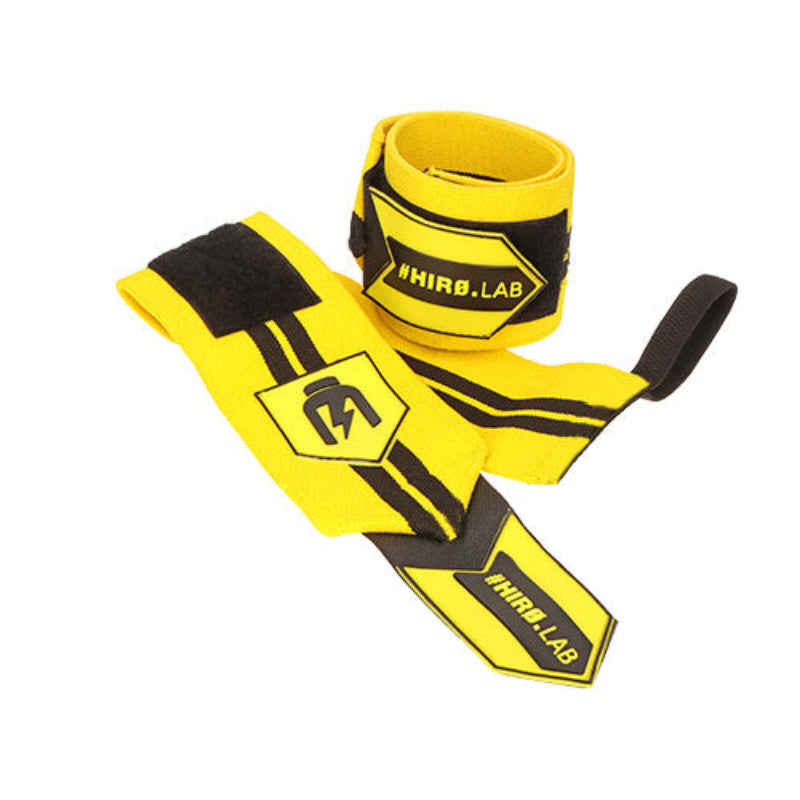 Hiro Lab Wrist Wrap bandes de poignets musculation jaune et noir - Dragon Nutrition