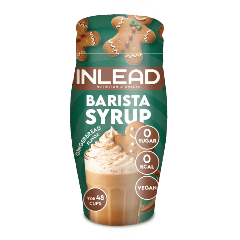Bouteille Inlead Barista Syrup 65ml saveur pain d’épices, sirop café épicé sans sucre ni calories apportant une touche festive à environ 48 boissons