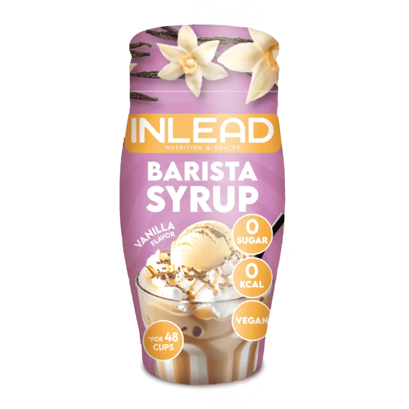 Bouteille Inlead Barista Syrup 65ml goût vanille, sirop concentré 0 sucre et 0 kcal pour parfumer cafés chauds ou glacés en version végan