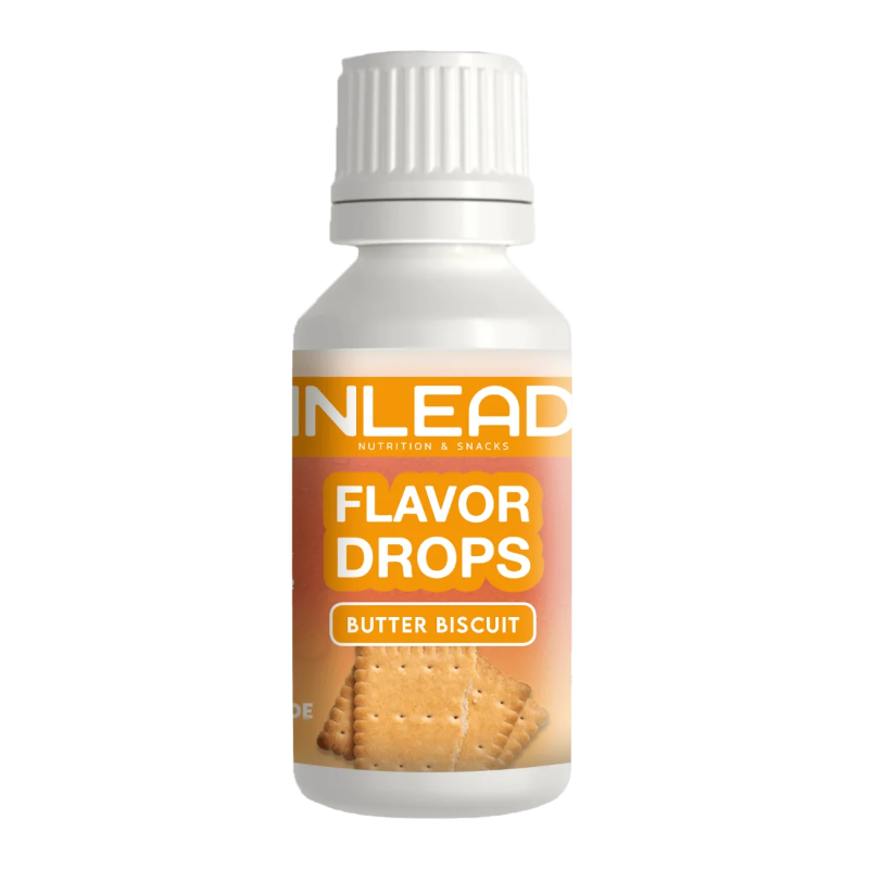 Flacon Inlead Flavor Drops 30ml goût Butter Biscuit, arôme liquide intensif sans sucre ni calories pour donner une saveur biscuit beurré aux recettes protéinées
