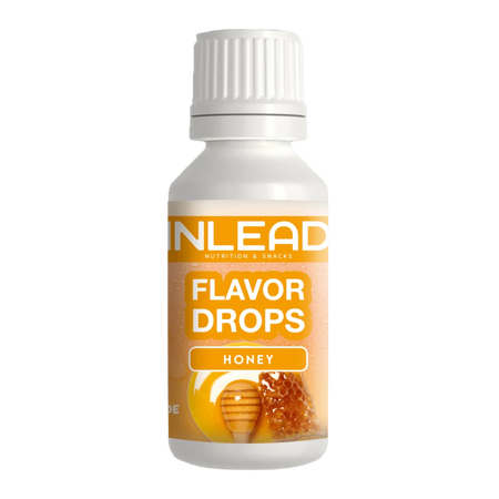Flacon Inlead Flavor Drops 30ml goût Honey, édulcorant aromatisant zéro calorie idéal pour sucrer porridge, desserts et boissons chaudes sans ajout de sucre