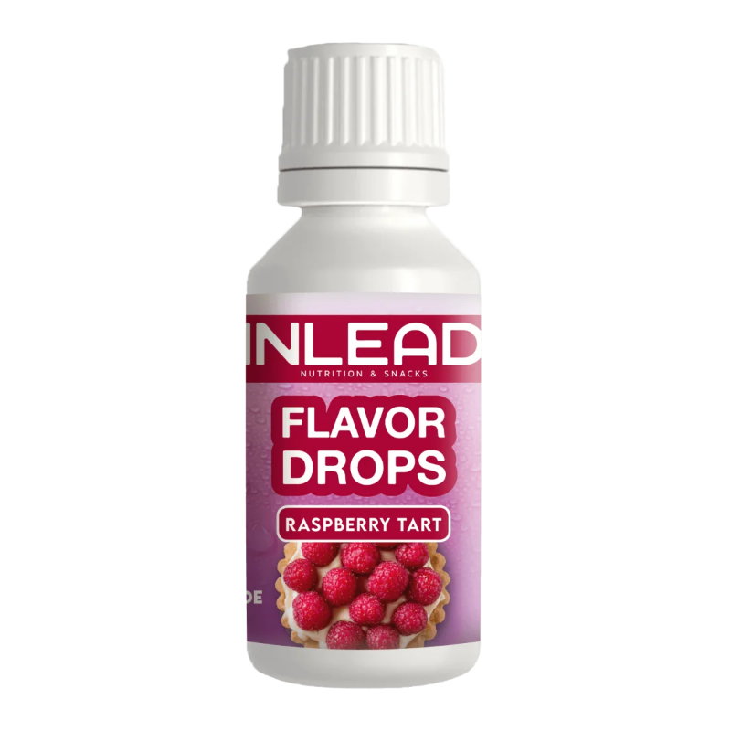 Flacon Inlead Flavor Drops 30ml saveur Raspberry Tart, arôme liquide sucralose sans sucre pour donner un goût de tarte framboise aux préparations sucrées