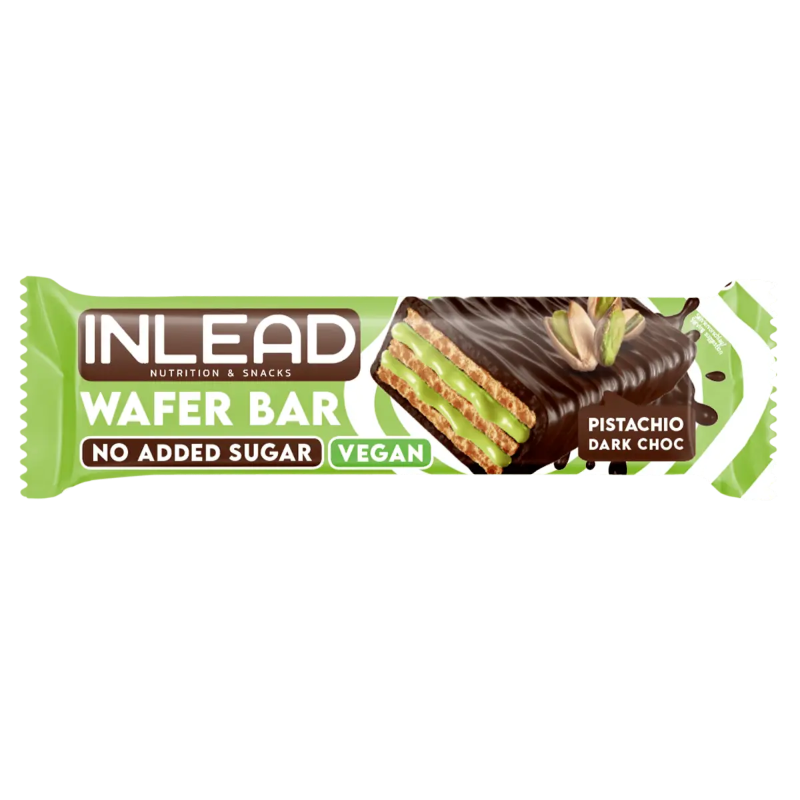 Inlead Wafer Bar pistache chocolat noir sans sucre ajouté vegan 45g - Dragon Nutrition