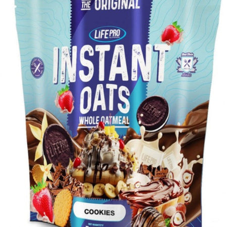 Instant Oats Life Pro Nutrition 1,6kg - Flocons d'avoine complète Cookies biscuit chocolat petit-déjeuner sportif | Dragon Nutrition