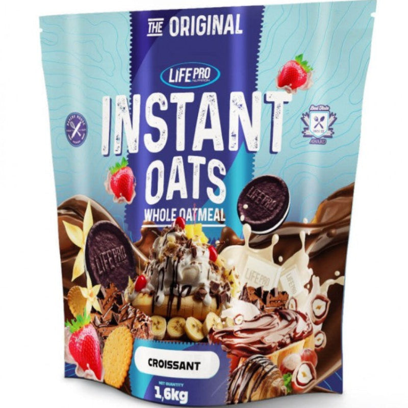 Instant Oats Life Pro Nutrition 1,6kg - Flocons d'avoine complète croissant beurre petit-déjeuner sportif | Dragon Nutrition