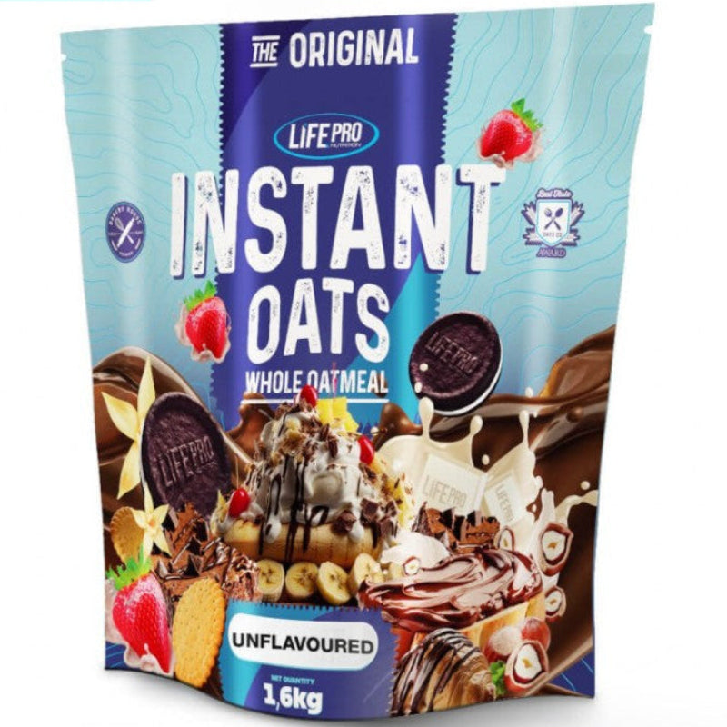 Instant Oats Life Pro Nutrition 1,6kg - Flocons d'avoine complète nature sans arôme petit-déjeuner sportif | Dragon Nutrition