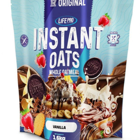 Instant Oats Life Pro Nutrition 1,6kg - Flocons d'avoine complète vanille petit-déjeuner sportif | Dragon Nutrition